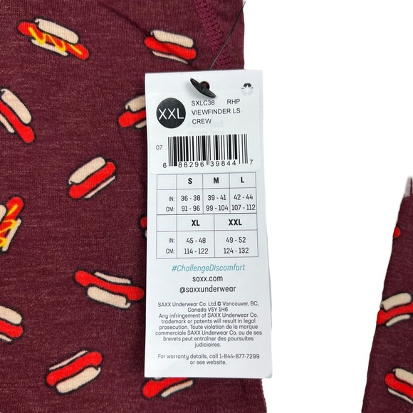 SAXX Viewfinder Long Sleeve Crewneck Merino Wool Blend Base Layer Mens Top XXL - Picture 8 of 9